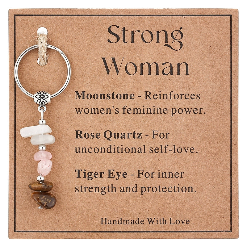 Chain for keys, keychain stainless steel, Amazon, moonstone