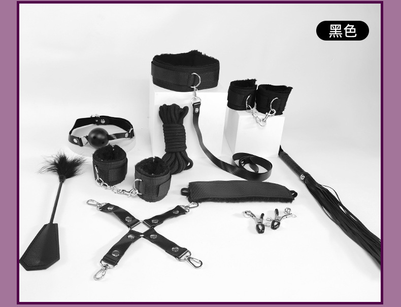 10-Piece Adult Bondage & Restraint Set with Faux Leather and Nylon Straps — detail image 13