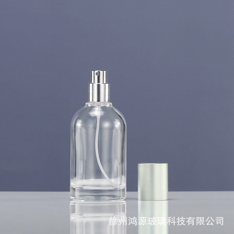 Venta al por mayor en stock botella de perfume botella de vidrio 30ml 50ml bayoneta transparente hidratante sub-botella aerosol botella vacía 100