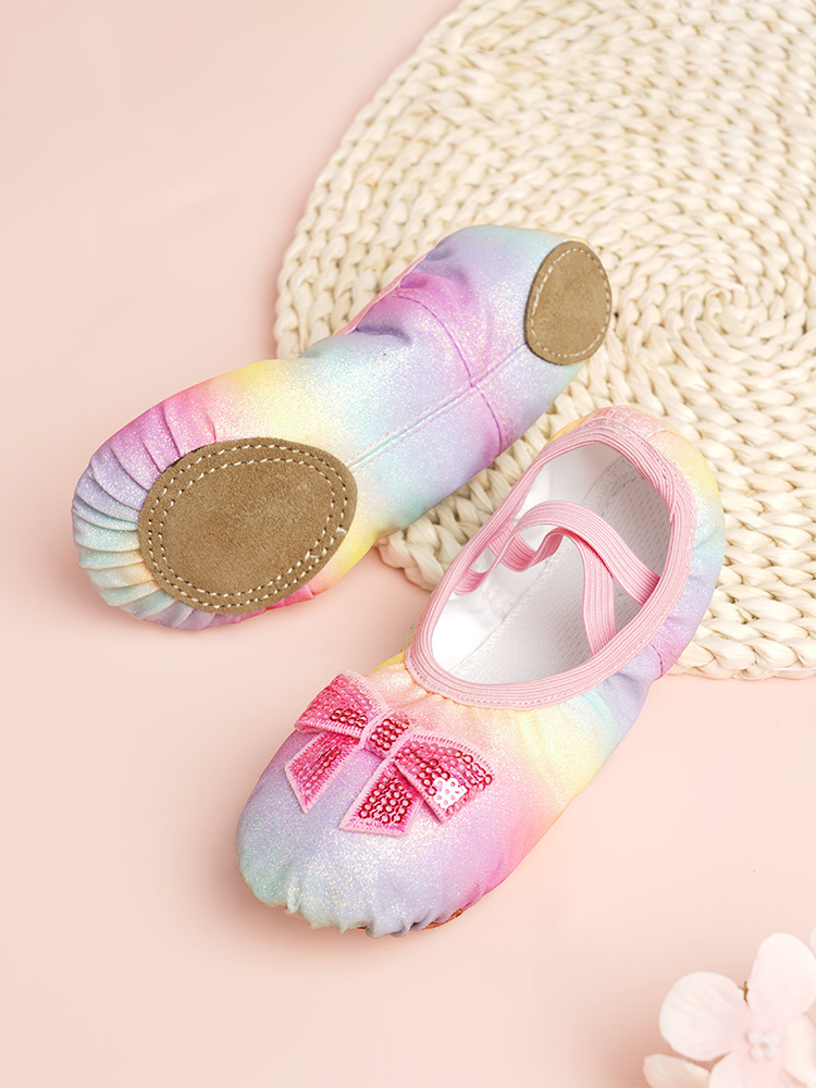 Zapatos de baile para niños Zapatos de garra de gato de fondo suave para mujer sin cordones Princesa todos los partidos zapatos de ballet cuerpo yoga rendimiento zapatos de baile