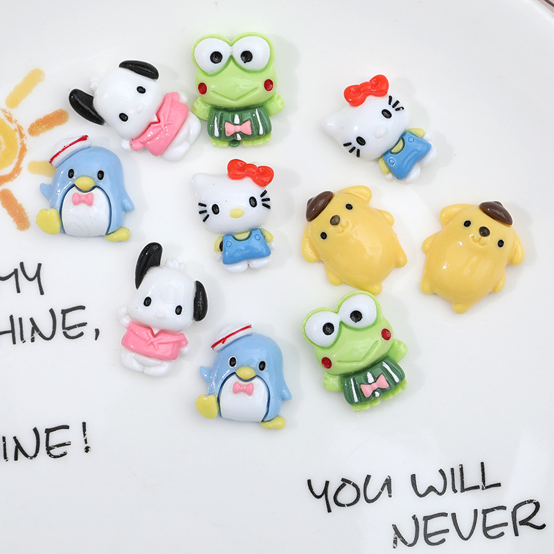 Caricatura Pacha Rana serie de accesorios de resina animal diy pegamento de crema caja de teléfono móvil joyas para el cabello parche pequeño