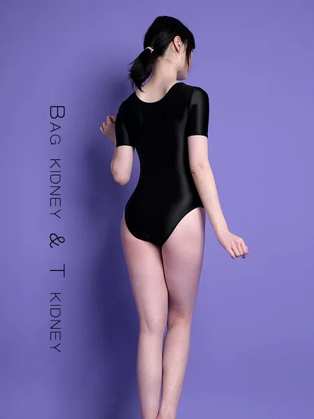 Round Neck Short-Sleeved Ballet Jumpsuit Basic High-Cut Gymnastics Suit Adult Yoga Body Training Jumpsuit