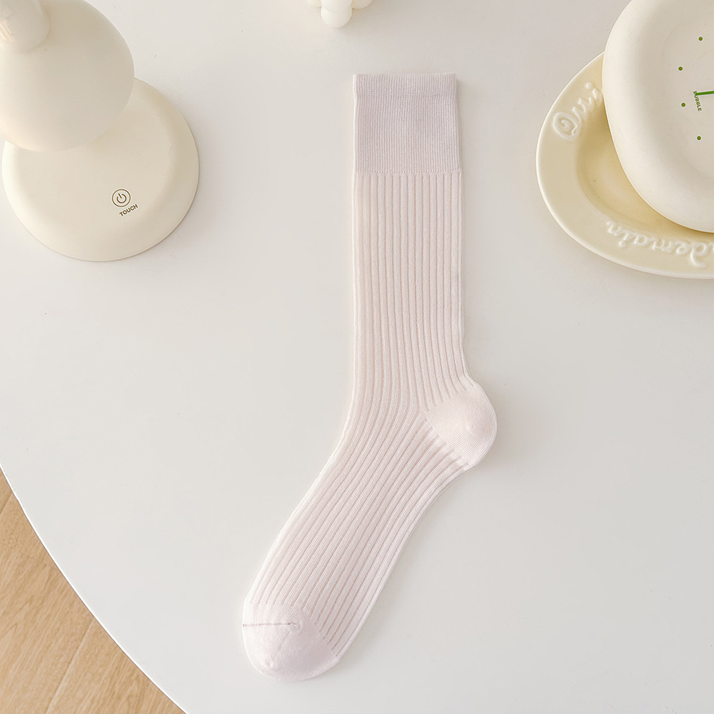 Calcetines estilo ballet para mujer, calcetines de pila blancos finos de verano, calcetines de pantorrilla largos de miu, calcetines finos de verano