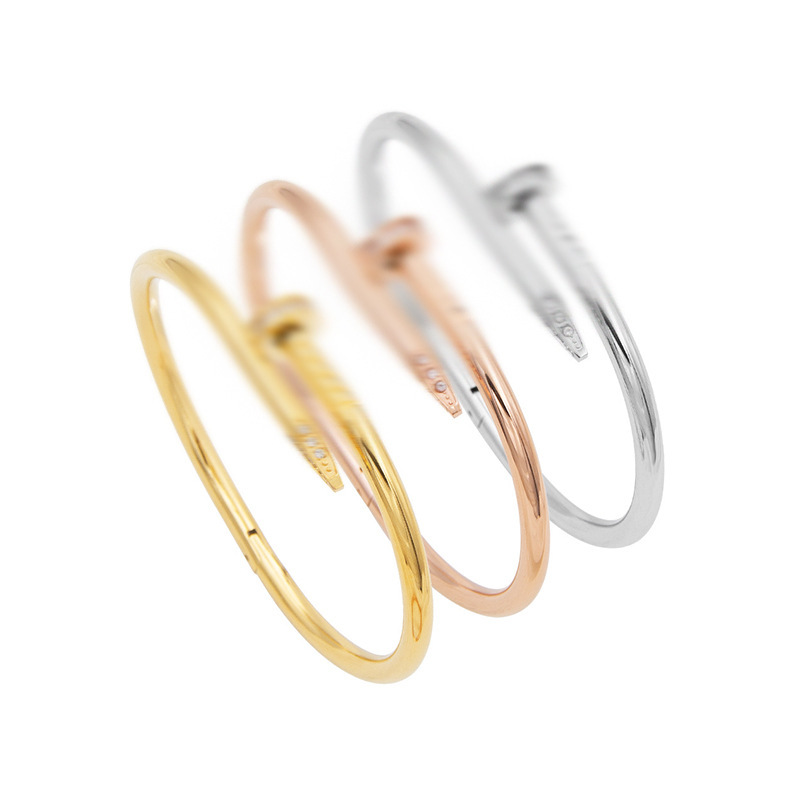 Stainless Steel Bracelet with Zirconia on the Ends, Gold-Plated, Personalized Design, Waterproof Jewelry for Women
