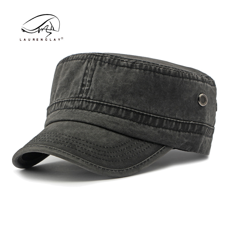 Sombrero para hombres de verano delgado transpirable lavado con agua gorra de algodón casualidad versátil retro sombrero superior plana personalidad sombrero militar mujer