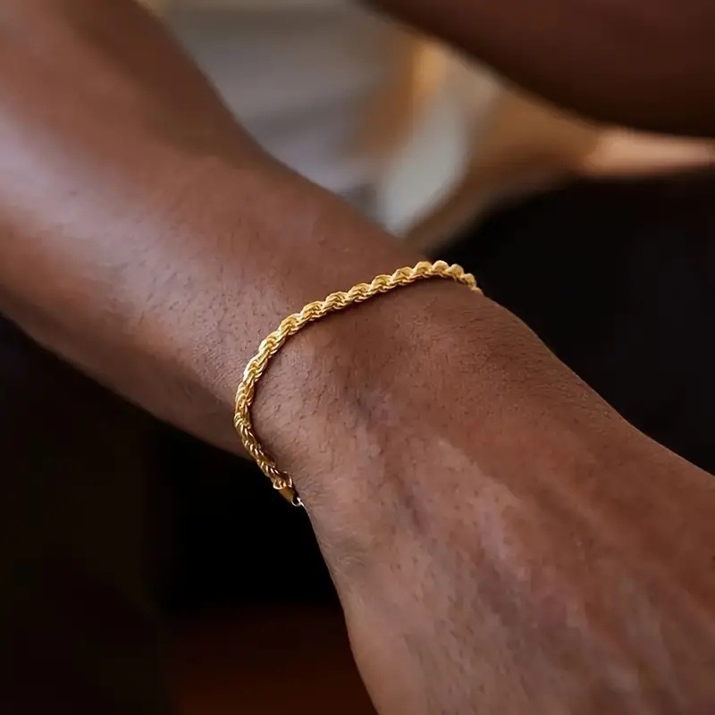 Cross-Border European American New Style Braided Chain Double-Layer For Men And Women Gold Silver Bracelet Elegant_voghion.com