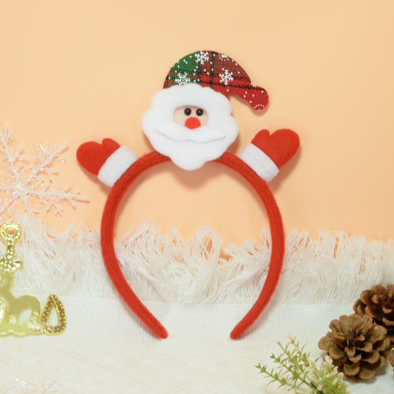 Adorable cabello de Navidad corno de ciervo cinco estrellas cabeza de banda de cabello de Navidad para niños corpos de cabello de decoración accesorios clipes de cabello
