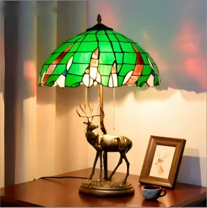 Лампочка Tiffany Tifanni Lantern цветной стеклянный светильник американский олень спальня настольная декоративная лампа
