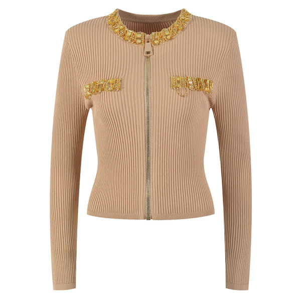 Summer knitted golden fashionable design cardigan