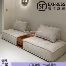 豆腐方块布艺沙发北欧小户型客厅意式极简轻奢科技布单人直排组合