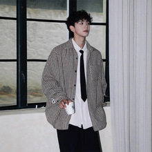 衬衣春秋款2025新款洋气男孩帅气衬衣韩版长袖上衣外套男式夹克