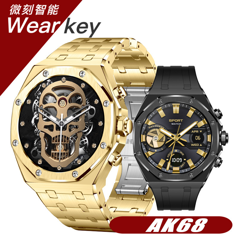 New AK68 Smart Watch AMOLED Screen Bluetooth Call Health Monitoring Outdoor Sports Mode IP67 Waterproof