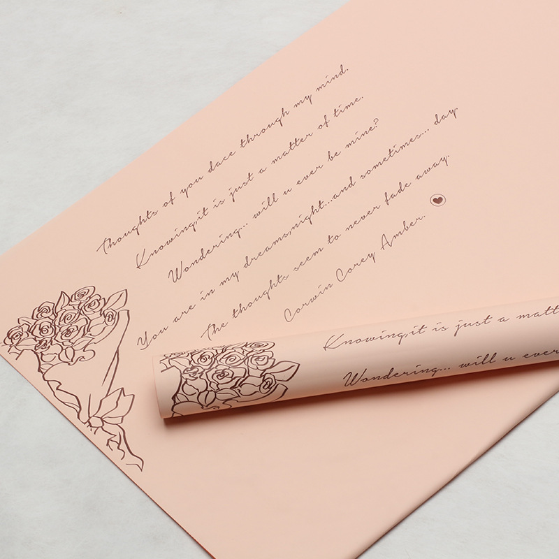 Brillante papel de regalo de flores románticas francesas, papel de ramo de flores impreso, papel de regalo hecho a mano, floristería