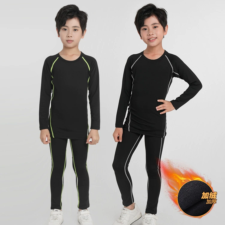 Детские колготки на флисовой подкладке, тренировочная одежда, баскетбольный костюм, осенне-зимний костюм, бег, спорт, футбол, внутренняя основа, быстросохнущая