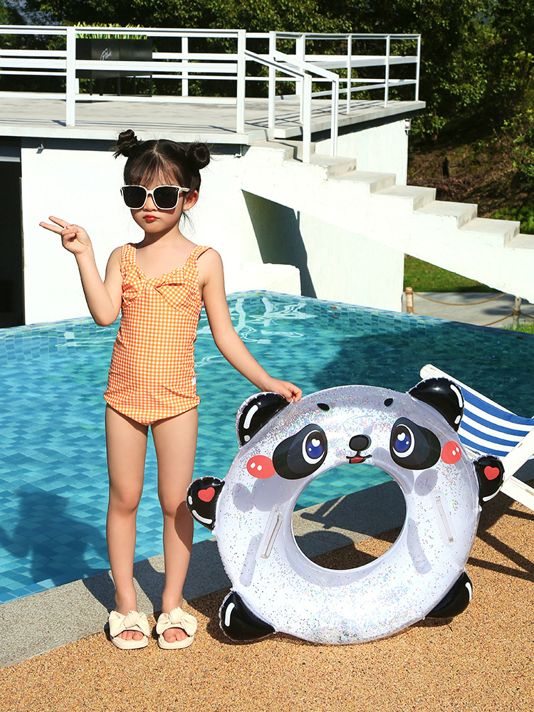 Grohandel kinder Aufblasbare DreiDimensional Griff Schwimmen Baby Panda Wasser Ringpicture4