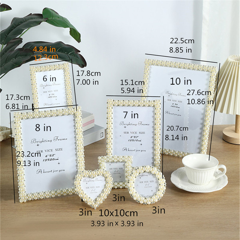 Cross-border one-piece delivery simple plastic photo frame decoration 3-inch 6-inch 7-inch 10-inch European Pearl photo frame