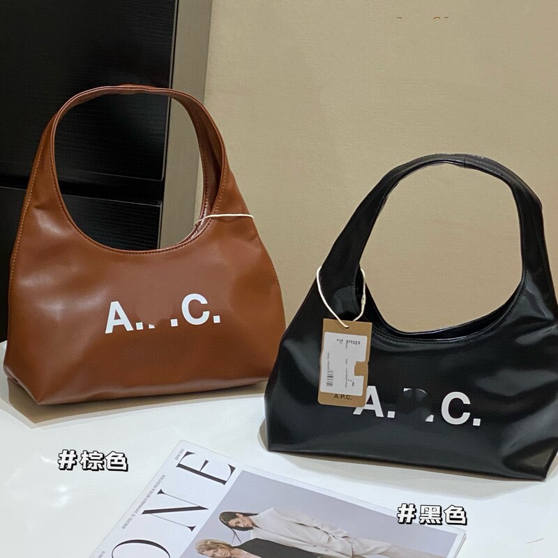 [Real Photos] Hot-Selling Apc Shoulder Bag for Men and Women, Pu Leather Casual Tote Bag, Shopping Bag, Unisex Bag