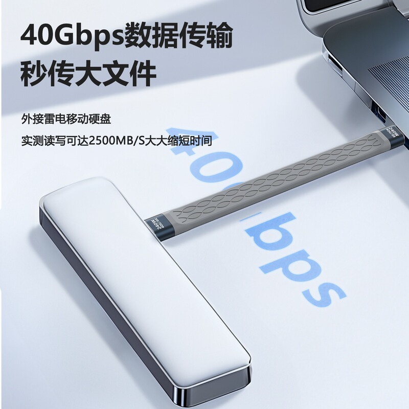 USB4 データケーブル タイプ C フル機能 Thunderbolt 4 ダブルヘッド フラット ケーブル PD240W 高速充電ケーブル 40GB 伝送ハードドライブ|undefined