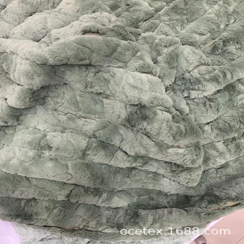 厂家供应提花大兔毛面料超柔仿兔毛玩具家纺面料秋冬时装围巾面料