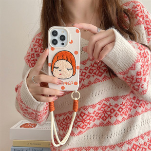 Embroidery Meditation Nara Yoshito Little Girl Suitable for iPhone16 Apple 15ProMax Phone Case 14 Creative 13