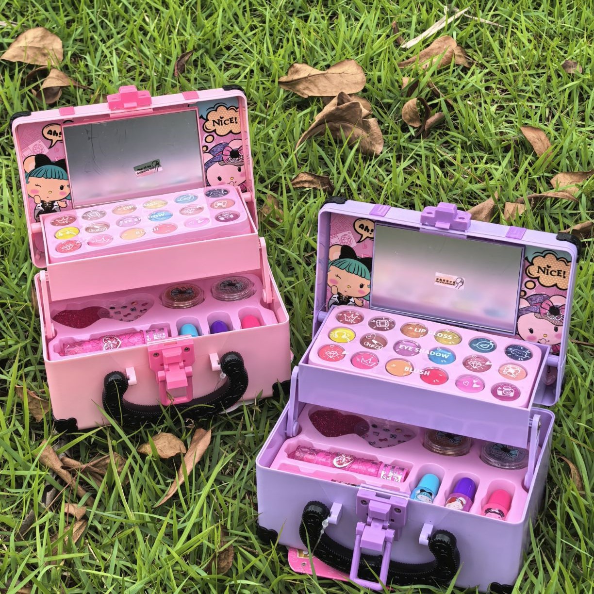Cross-border children's makeup set, including lipstick and nail polish, for stage performances, a portable makeup case for girls, a new toy