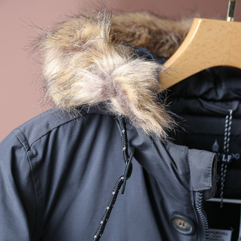 Parka d'hiver à capuche pour homme - Coupe-vent et imperméable, veste matelassée épaisse et chaude avec doublure polaire pour sports de plein air (vert armée)_voghion.com