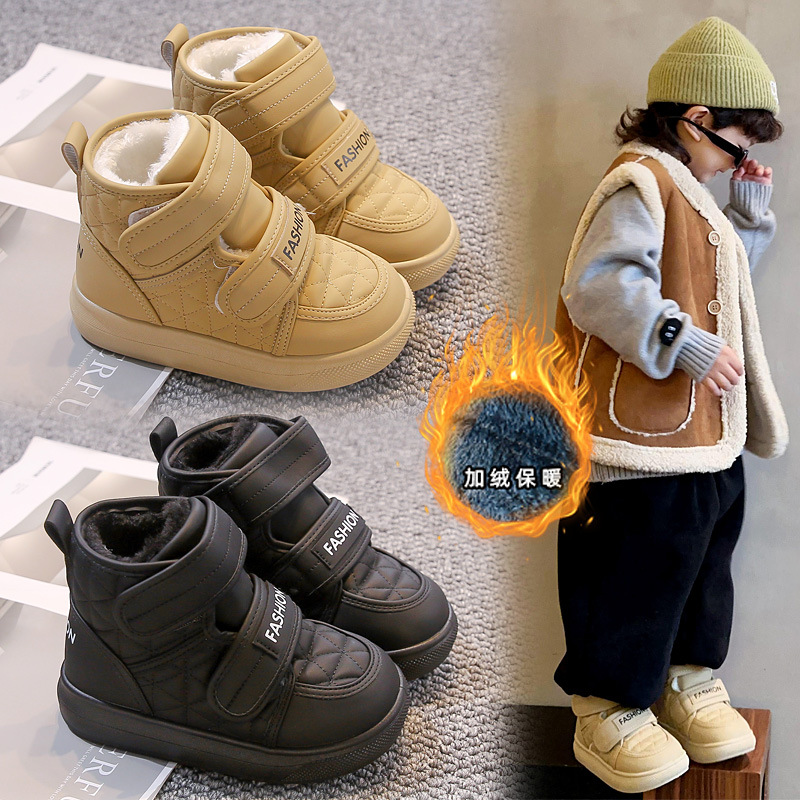 Botas de nieve para niños 2025 invierno nuevo impermeable y espeso de lana para niños botas de algodón para niñas botas de algodón caliente image 4
