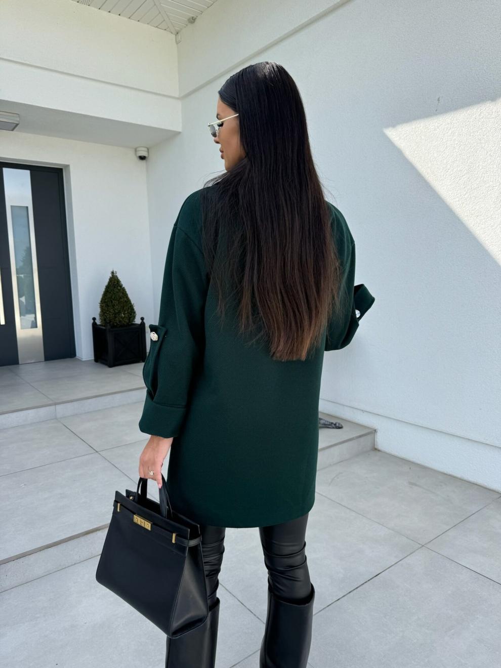 Women's Clothing New solid color H type suit collar woolen coat_voghion.com