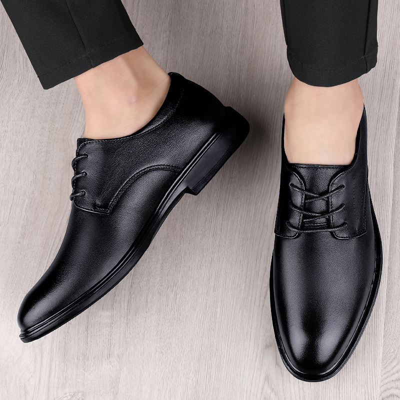 Nuevos zapatos de cuero formal de cuero de cabeza de oficina zapatos de cuero casuales comerciales para hombres zapatos de derby simples de cuatro estaciones image 3