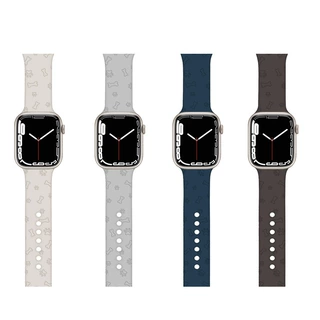 新款适用于apple watch苹果表带镭雕压纹硅胶卡通印花硅胶表带