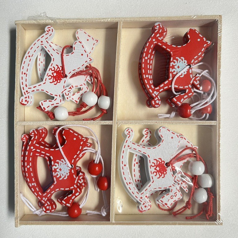 Decoraciones navideñas creativas, colgantes de madera navideños, juego de cajas para árbol DIY, renos, campanas, ángeles, corazones, regalos