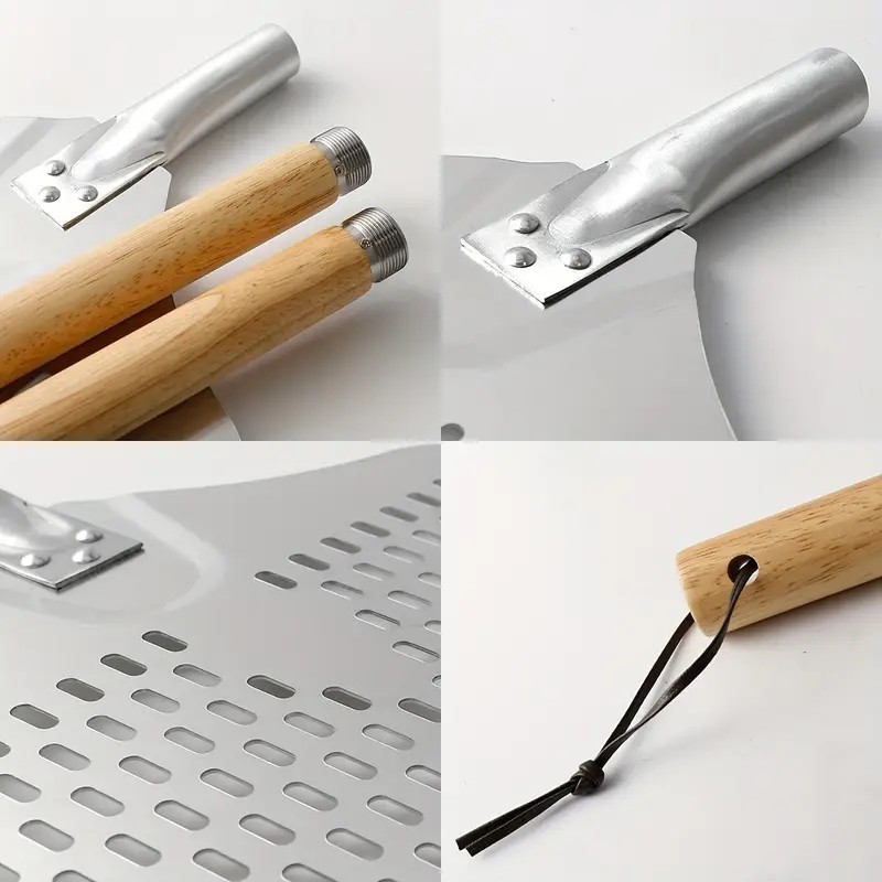 Inventario de 12 pulgadas pieza de transferencia de pala de roble cuadrado europeo y americano mango largo de aluminio desmontable horno de transferencia de pala grande image 4