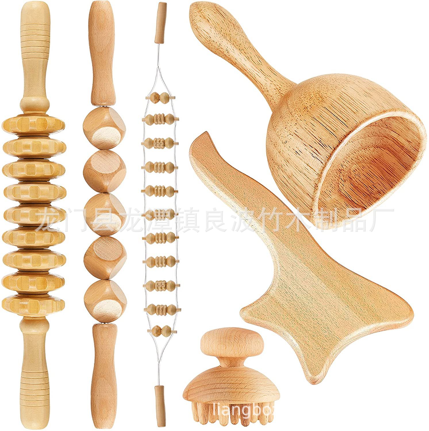 Dados de madera maciza barra rodante raspado tablero Meridiano dragado taza de masaje cabeza de setas cuerpo entero traje de masaje universal