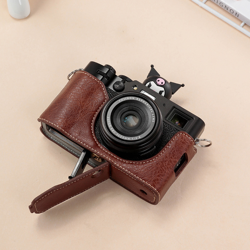 후지 X00VI 카메라 케이스 가죽 케이스 X100V X100 6 세대베이스 카메라 가방 보호 커버 핸들 액세서리