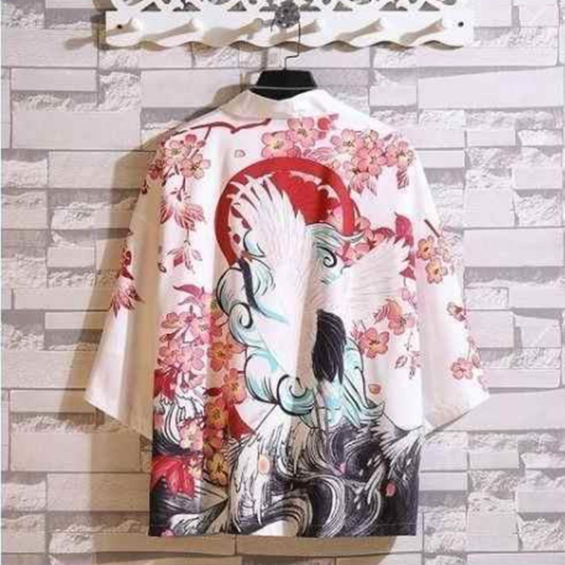 Plum blossom crane white single jacket