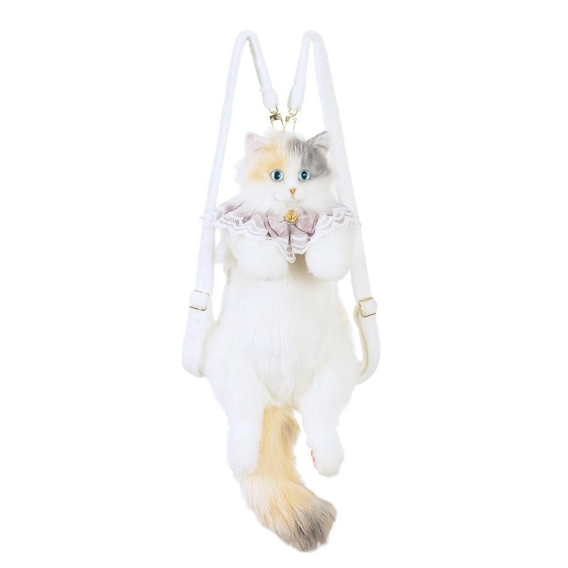 仿真布偶猫咪双肩背包玩偶三花猫毛绒公仔玩具女友七夕情人节礼物|undefined