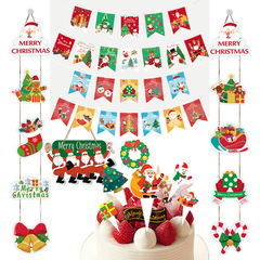 Merry Christmasクリスマス旗飾りストラップクロスボーダー卸売り紙パーティー用品新商品