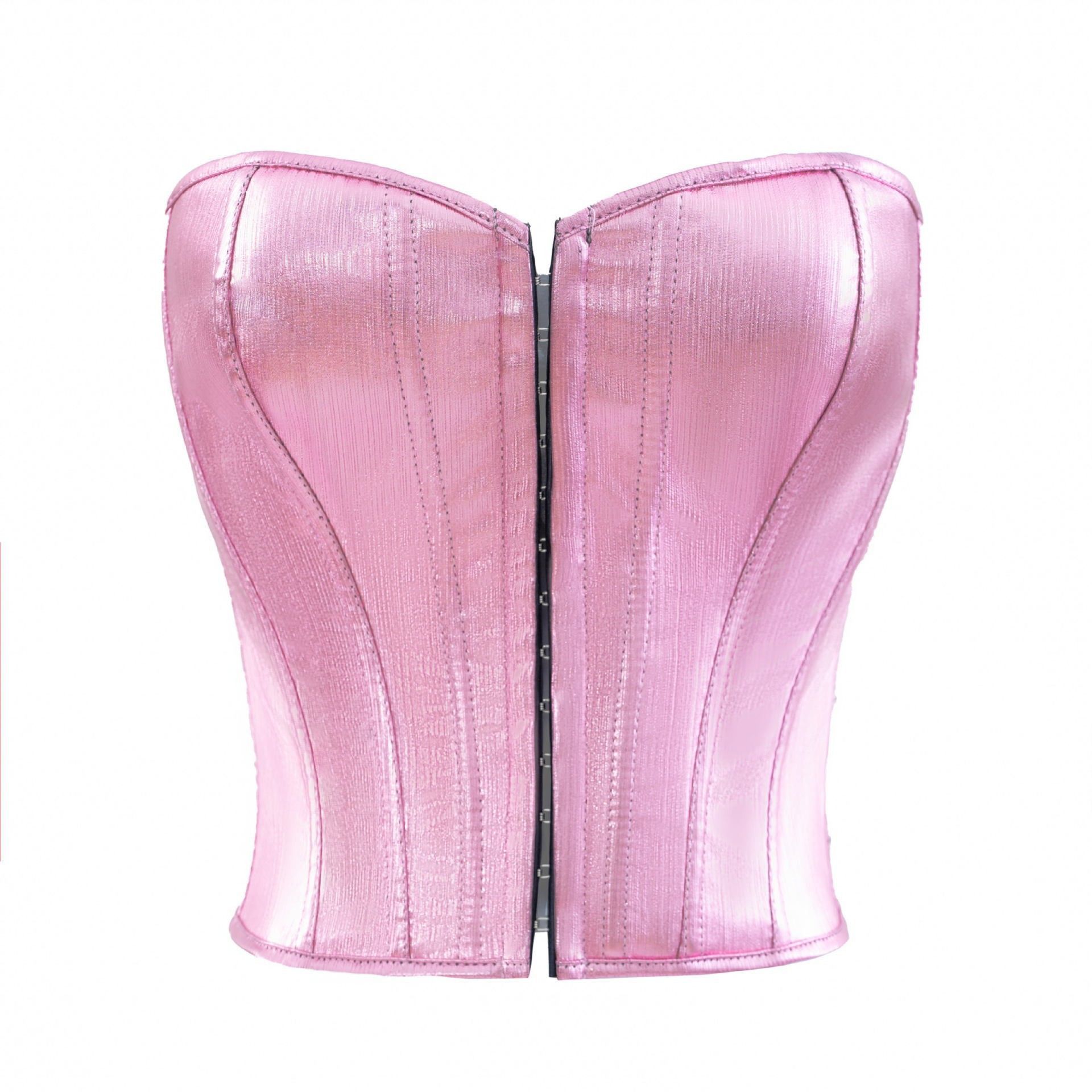 Cuero rosa europeo y americano botón delantero hueso de pescado trajes de pecho corsés Amazon Aliexpress TEMU mercancías transfronterizas