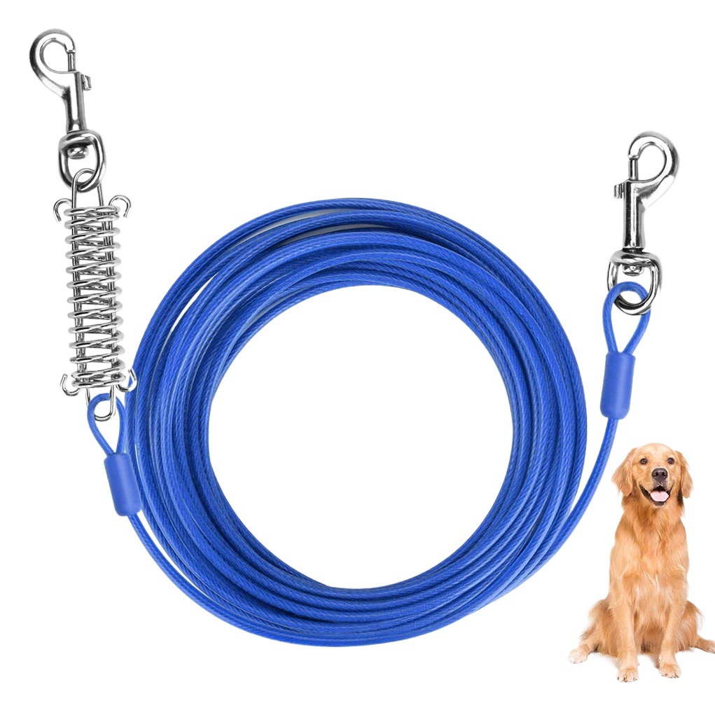 Поводок для домашних животных стальной проволоки кабель поводок для собак цепь взрывозащищенный ремень для собак с защитой от укусов