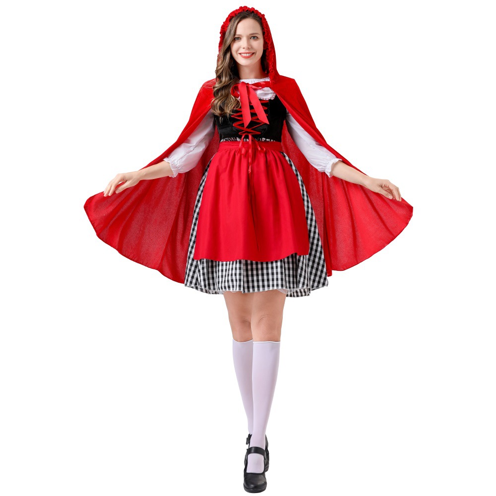 萬聖節小紅帽服裝巴伐利亞民族演出服德國啤酒節啤酒連衣裙慕尼黑