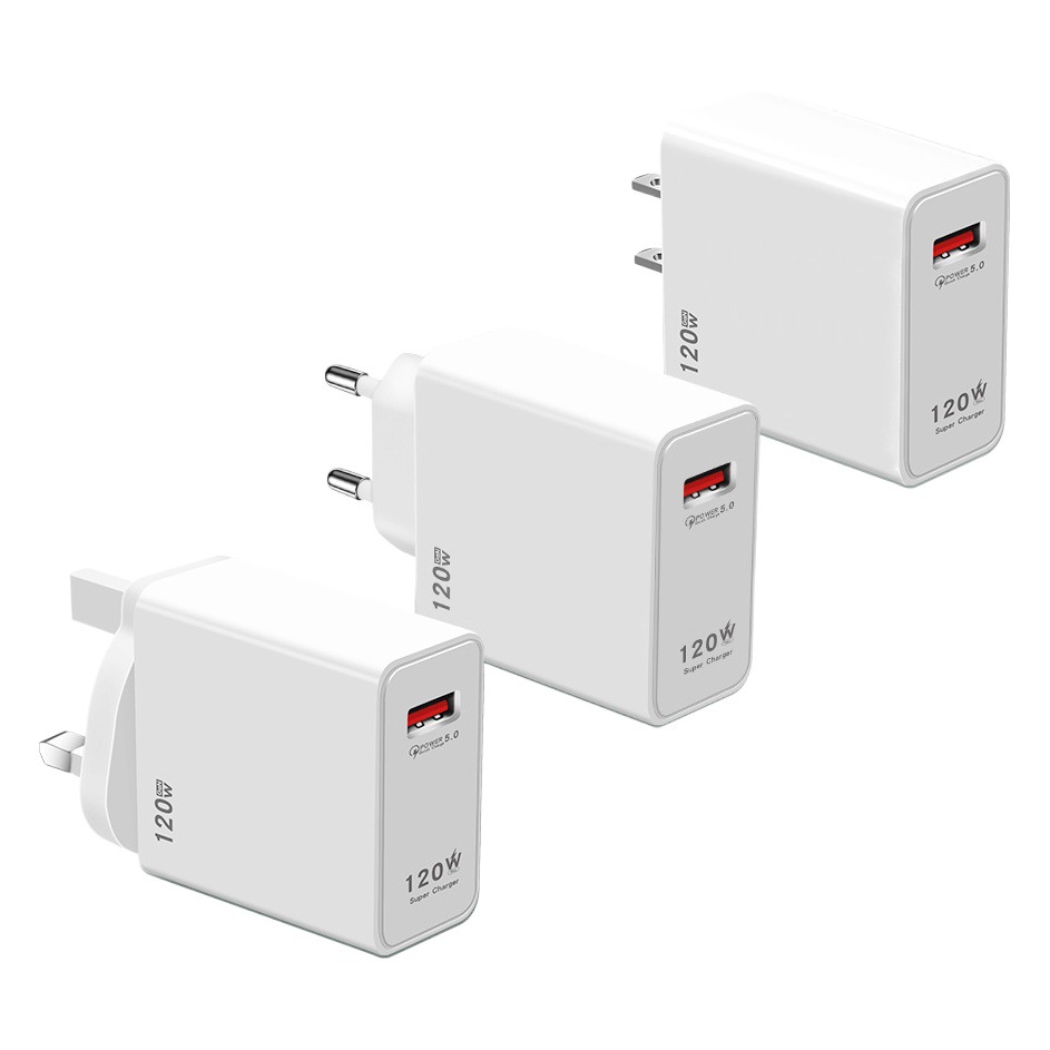 120W Super carga rápida cargador estándar británico europeo y americano adecuado para xiaomi 12/12pro Super flash cabeza de carga