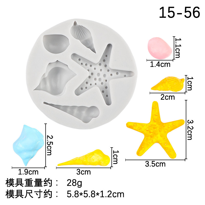 Ocean Conch Series Molde de silicona Chocolate Funda de chocolate Decoración de pastel de goteo Molde de herramienta de decoración de yeso
