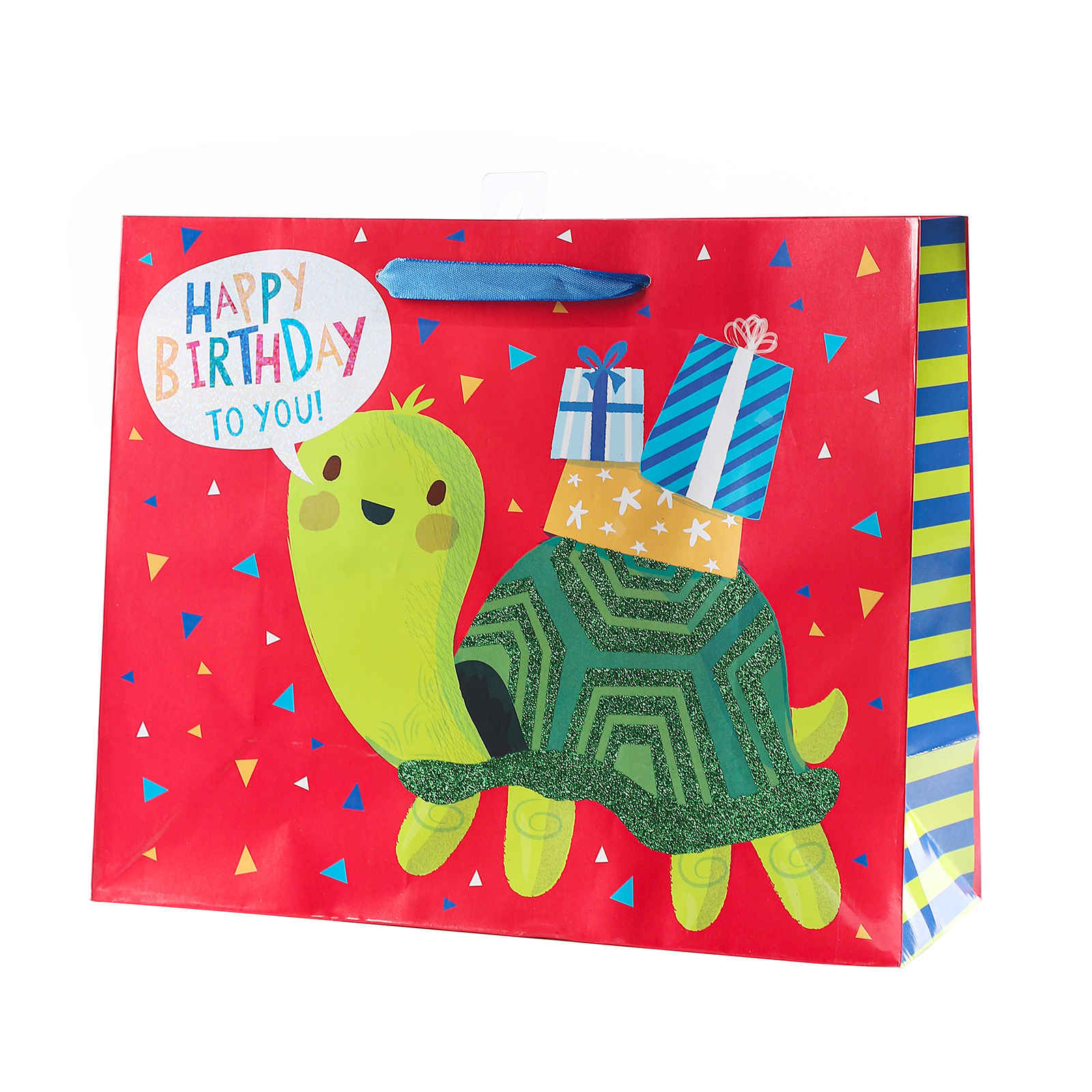 Bolsa de regalo de regalo de cumpleaños con polvo de oro, bolsa de papel de embalaje de regalo de alta calidad, bolsa de papel de regalo de cumpleaños, bolsa de papel portátil