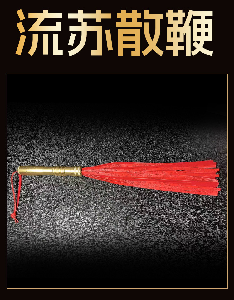 Jiuai SM National-Style Long Whip Red PU Leather Impact Play Toy — detail image 4