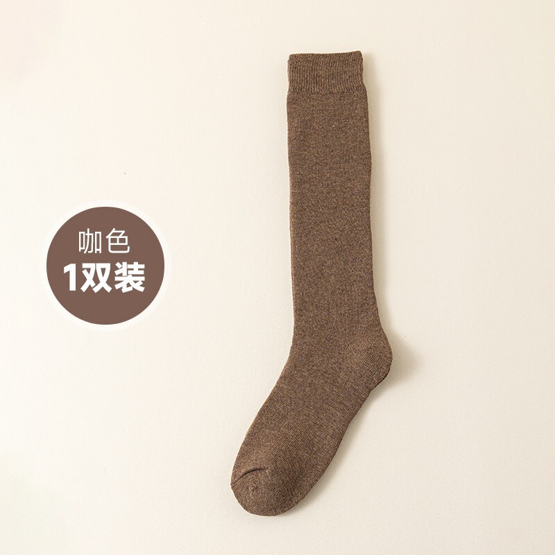 女士冬季小腿袜子JK袜加绒加厚毛圈袜防寒保暖廋腿长筒袜及膝袜女|undefined