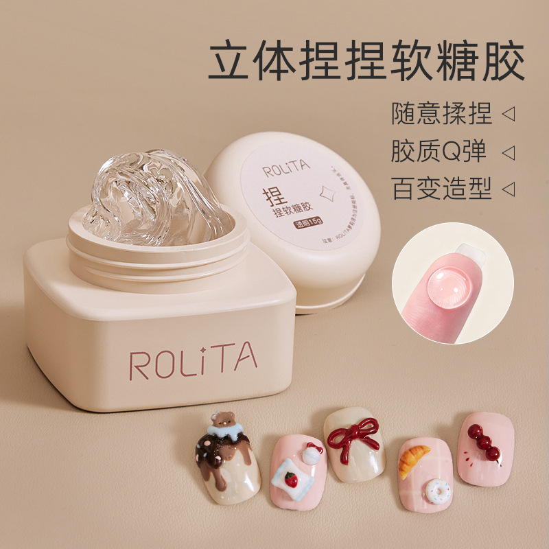 New Nail Art Pvc Three-Dimensional Squishy Soft Candy Gel White Transparent DIY Modeling Gel Solid Gel for Nail Salons