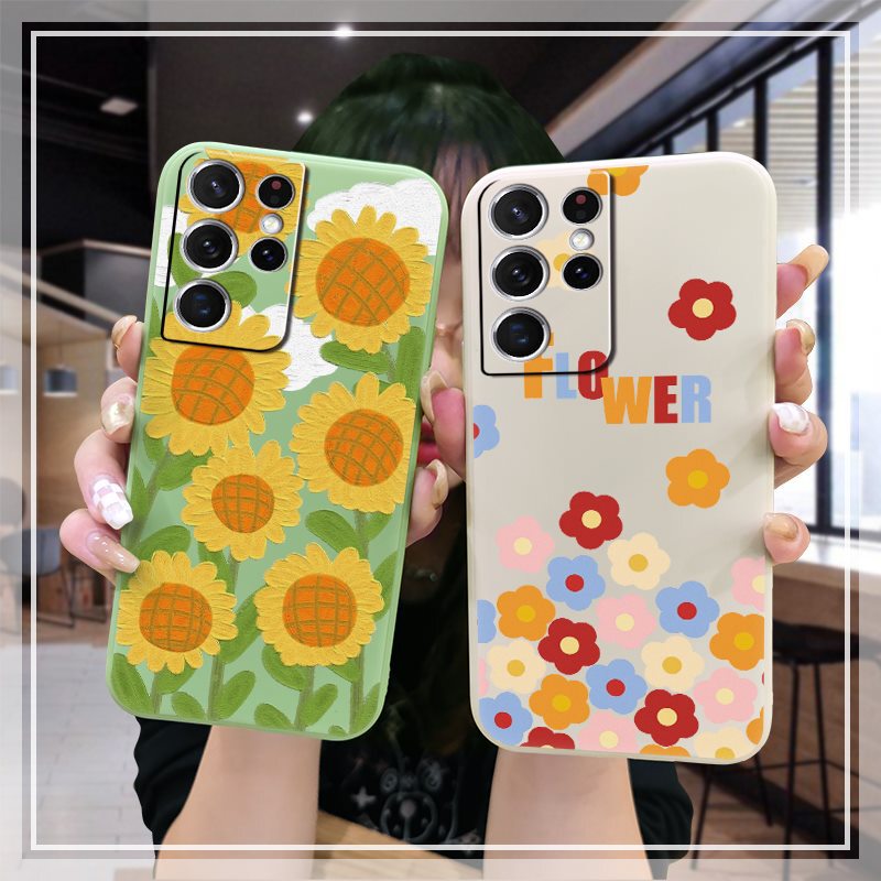 Suitable for Samsung mobile phone shell men's and women's personalized luxury simple cartoon soft shell solid color heat dissipation couple trendy flower Suitable for Samsung mobile phone shell men's and women's personalized luxury simple cartoon soft shell solid color heat dissipation couple trendy flower