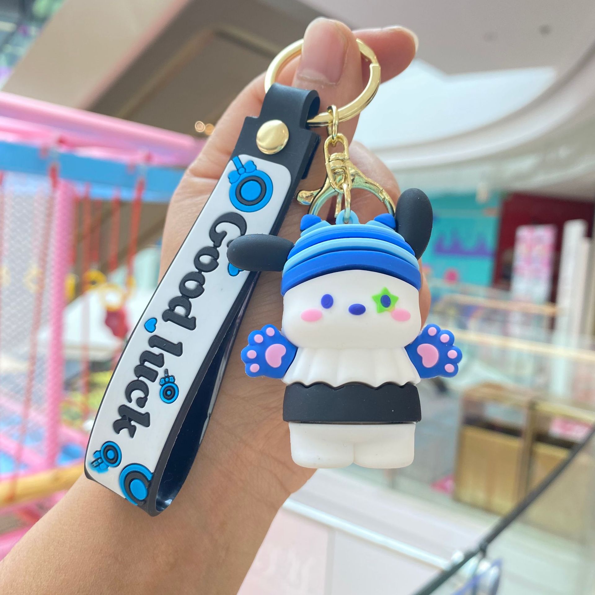 Creativo de dibujos animados Sanrio familia llavero Liga traviesa llavero coche llavero colgante regalo al por mayor