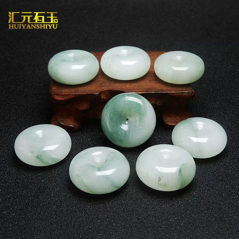 天山翠平安扣吊坠新疆金丝玉白玉东陵玉玉石玉器挂件直播货源批发