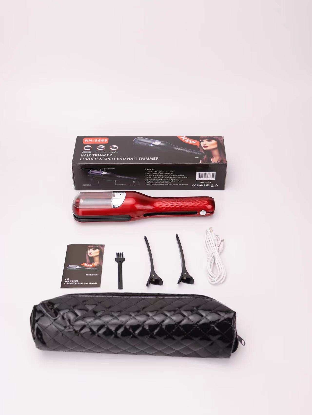 Recortadora de pelo multifuncional para puntas abiertas, cortadora de pelo automática portátil recargable para el hogar, recortadora de pelo eléctrica.